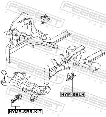 Lagerung, Motor vorne FEBEST HYMB-SBR-KIT Bild Lagerung, Motor vorne FEBEST HYMB-SBR-KIT