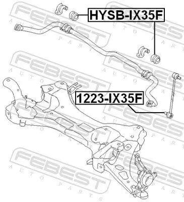 Lagerung, Stabilisator Vorderachse FEBEST HYSB-IX35F Bild Lagerung, Stabilisator Vorderachse FEBEST HYSB-IX35F