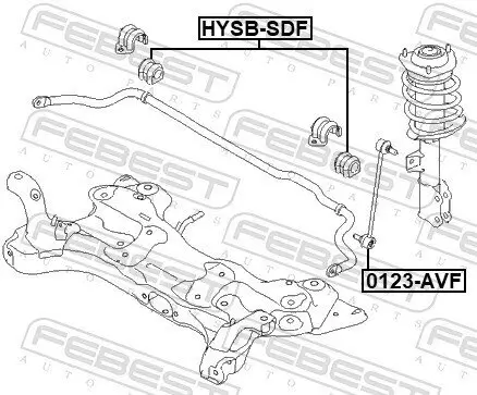 Lagerung, Stabilisator vorne FEBEST HYSB-SDF Bild Lagerung, Stabilisator vorne FEBEST HYSB-SDF