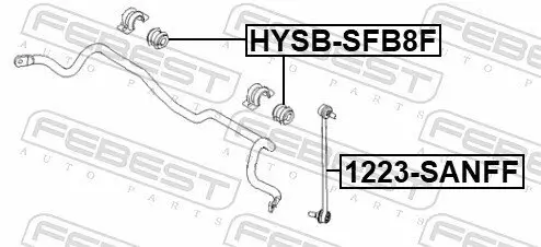 Lagerung, Stabilisator FEBEST HYSB-SFB8F Bild Lagerung, Stabilisator FEBEST HYSB-SFB8F