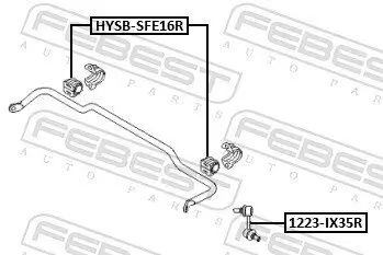 Lagerung, Stabilisator Hinterachse FEBEST HYSB-SFE16R Bild Lagerung, Stabilisator Hinterachse FEBEST HYSB-SFE16R
