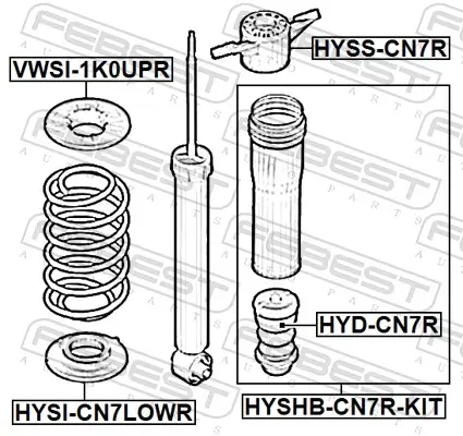Federteller Hinterachse unten FEBEST HYSI-CN7LOWR Bild Federteller Hinterachse unten FEBEST HYSI-CN7LOWR