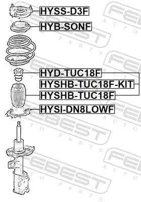 Federteller Vorderachse unten FEBEST HYSI-DN8LOWF Bild Federteller Vorderachse unten FEBEST HYSI-DN8LOWF