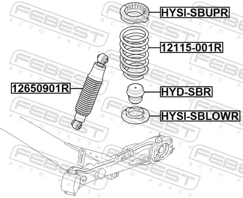 Federteller Hinterachse unten FEBEST HYSI-SBLOWR Bild Federteller Hinterachse unten FEBEST HYSI-SBLOWR