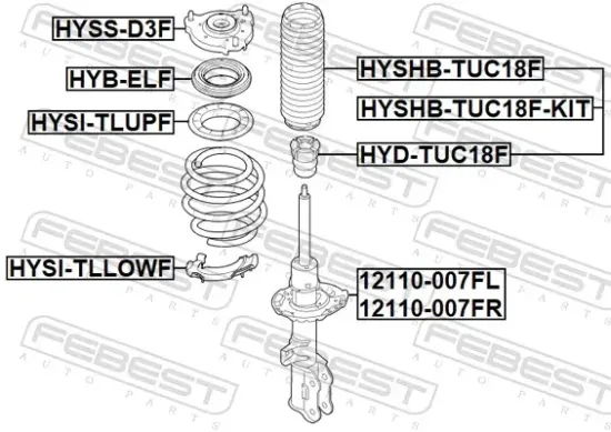 Federteller Vorderachse oben FEBEST HYSI-TLUPF Bild Federteller Vorderachse oben FEBEST HYSI-TLUPF