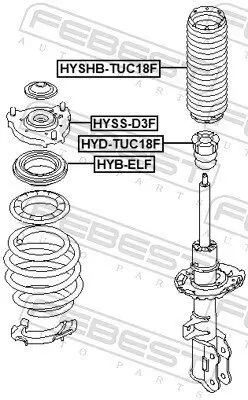 Federbeinstützlager Vorderachse FEBEST HYSS-D3F Bild Federbeinstützlager Vorderachse FEBEST HYSS-D3F
