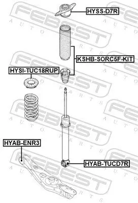Federbeinstützlager Hinterachse FEBEST HYSS-D7R Bild Federbeinstützlager Hinterachse FEBEST HYSS-D7R