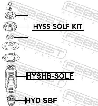 Reparatursatz, Federbeinstützlager Vorderachse FEBEST HYSS-SOLF-KIT Bild Reparatursatz, Federbeinstützlager Vorderachse FEBEST HYSS-SOLF-KIT