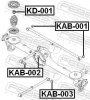Lagerung, Lenker Hinterachse vorne hinten mitte FEBEST KAB-002 Bild Lagerung, Lenker Hinterachse vorne hinten mitte FEBEST KAB-002