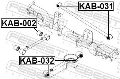 Lagerung, Lenker Hinterachse unten FEBEST KAB-032 Bild Lagerung, Lenker Hinterachse unten FEBEST KAB-032