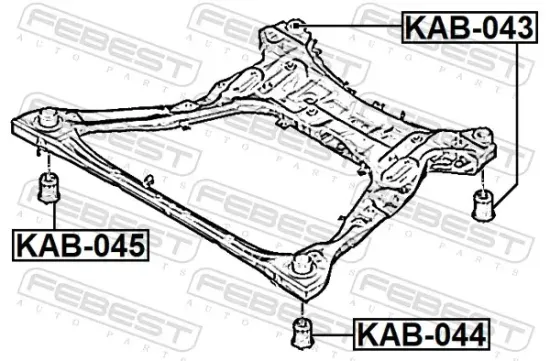Lagerung, Achskörper Vorderachse links FEBEST KAB-044 Bild Lagerung, Achskörper Vorderachse links FEBEST KAB-044