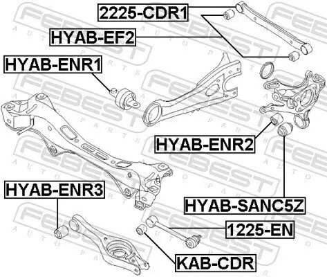 Lagerung, Lenker Hinterachse FEBEST KAB-CDR Bild Lagerung, Lenker Hinterachse FEBEST KAB-CDR