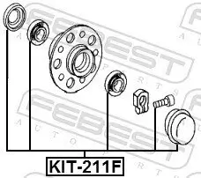 Radlagersatz Vorderachse FEBEST KIT-211F Bild Radlagersatz Vorderachse FEBEST KIT-211F