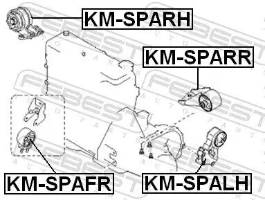 Lagerung, Motor vorne rechts FEBEST KM-SPARH Bild Lagerung, Motor vorne rechts FEBEST KM-SPARH