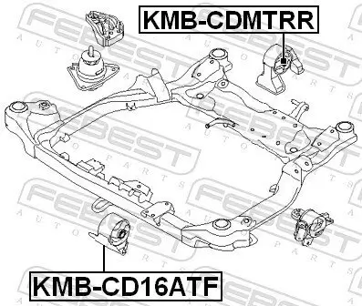 Lagerung, Motor FEBEST KMB-CD16ATF Bild Lagerung, Motor FEBEST KMB-CD16ATF