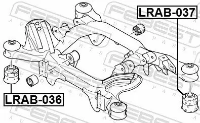 Lagerung, Achskörper Hinterachse vorne FEBEST LRAB-036 Bild Lagerung, Achskörper Hinterachse vorne FEBEST LRAB-036