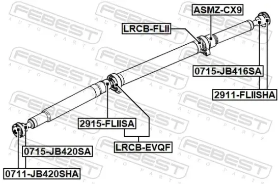 Lager, Gelenkwellenmittellager FEBEST LRCB-EVQF Bild Lager, Gelenkwellenmittellager FEBEST LRCB-EVQF