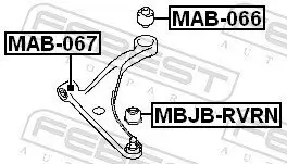 Lagerung, Lenker hinten Vorderachse unten FEBEST MAB-066 Bild Lagerung, Lenker hinten Vorderachse unten FEBEST MAB-066