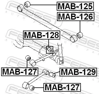 Lagerung, Lenker hinten Hinterachse oben FEBEST MAB-128 Bild Lagerung, Lenker hinten Hinterachse oben FEBEST MAB-128