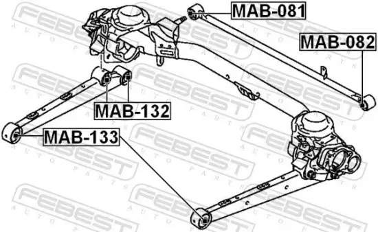 Lagerung, Lenker Hinterachse vorne FEBEST MAB-133 Bild Lagerung, Lenker Hinterachse vorne FEBEST MAB-133