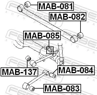 Lagerung, Lenker Hinterachse oben vorne FEBEST MAB-137 Bild Lagerung, Lenker Hinterachse oben vorne FEBEST MAB-137