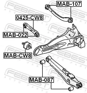 Lagerung, Lenker vorne Hinterachse oben FEBEST MAB-CW8 Bild Lagerung, Lenker vorne Hinterachse oben FEBEST MAB-CW8