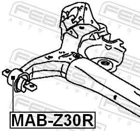 Lagerung, Achskörper Hinterachse FEBEST MAB-Z30R Bild Lagerung, Achskörper Hinterachse FEBEST MAB-Z30R