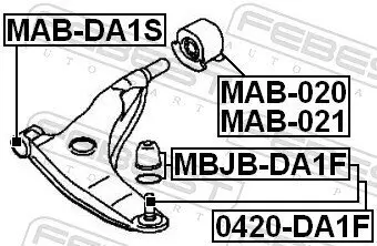 Reparatursatz, Trag-/Führungsgelenk Vorderachse beidseitig FEBEST MBJB-DA1F Bild Reparatursatz, Trag-/Führungsgelenk Vorderachse beidseitig FEBEST MBJB-DA1F