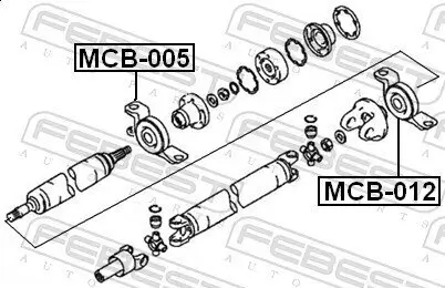 Lager, Gelenkwellenmittellager Fronteinbau FEBEST MCB-005 Bild Lager, Gelenkwellenmittellager Fronteinbau FEBEST MCB-005
