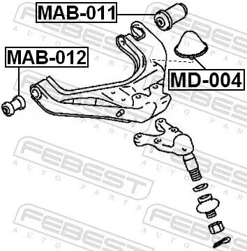 Anschlagpuffer, Federung Vorderachse FEBEST MD-004 Bild Anschlagpuffer, Federung Vorderachse FEBEST MD-004