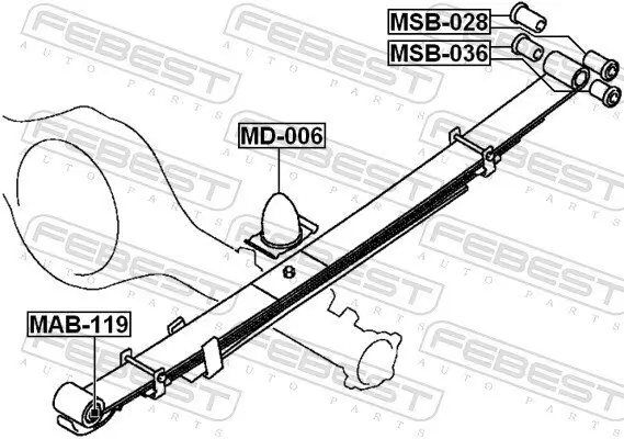 Anschlagpuffer, Federung FEBEST MD-006 Bild Anschlagpuffer, Federung FEBEST MD-006