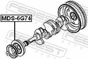 Riemenscheibe, Kurbelwelle FEBEST MDS-6G74 Bild Riemenscheibe, Kurbelwelle FEBEST MDS-6G74