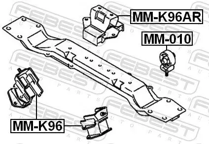 Lagerung, Motor vorne links hinten FEBEST MM-010 Bild Lagerung, Motor vorne links hinten FEBEST MM-010