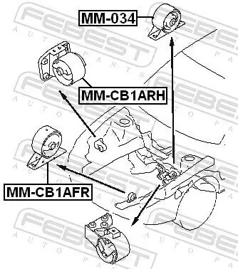 Lagerung, Motor hinten FEBEST MM-034 Bild Lagerung, Motor hinten FEBEST MM-034