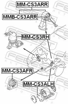 Lagerung, Motor hinten FEBEST MM-CS3ARR Bild Lagerung, Motor hinten FEBEST MM-CS3ARR
