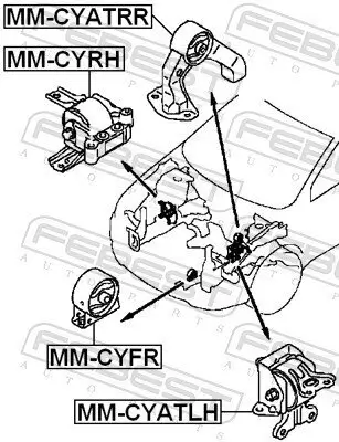 Lagerung, Motor FEBEST MM-CYATLH Bild Lagerung, Motor FEBEST MM-CYATLH