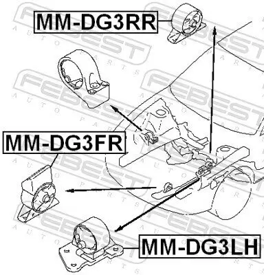 Lagerung, Motor hinten FEBEST MM-DG3RR Bild Lagerung, Motor hinten FEBEST MM-DG3RR