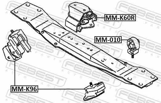 Lagerung, Schaltgetriebe hinten FEBEST MM-K60R Bild Lagerung, Schaltgetriebe hinten FEBEST MM-K60R