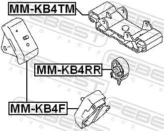 Lagerung, Schaltgetriebe Heckeinbau FEBEST MM-KB4TM Bild Lagerung, Schaltgetriebe Heckeinbau FEBEST MM-KB4TM