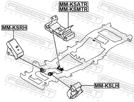 Lagerung, Motor links FEBEST MM-KSLH Bild Lagerung, Motor links FEBEST MM-KSLH