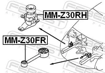 Lagerung, Motor vorne FEBEST MM-Z30FR Bild Lagerung, Motor vorne FEBEST MM-Z30FR