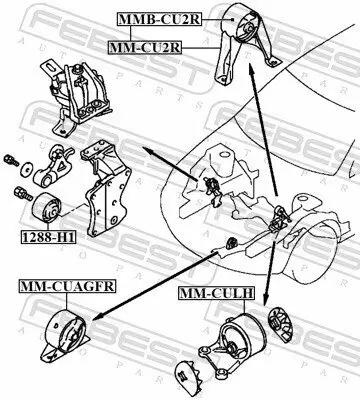 Lagerung, Motor hinten FEBEST MMB-CU2R Bild Lagerung, Motor hinten FEBEST MMB-CU2R
