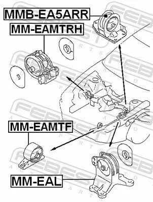 Lagerung, Motor FEBEST MMB-EA5ARR Bild Lagerung, Motor FEBEST MMB-EA5ARR