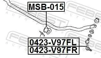 Lagerung, Stabilisator Vorderachse FEBEST MSB-015 Bild Lagerung, Stabilisator Vorderachse FEBEST MSB-015