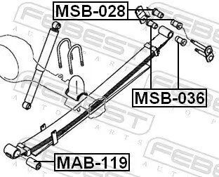 Lagerbuchse, Blattfeder FEBEST MSB-028 Bild Lagerbuchse, Blattfeder FEBEST MSB-028