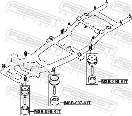 Lagerung, Fahrzeugrahmen FEBEST MSB-098-KIT Bild Lagerung, Fahrzeugrahmen FEBEST MSB-098-KIT