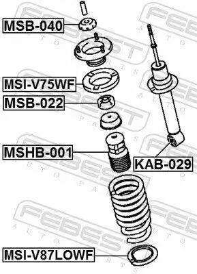 Schutzkappe/Faltenbalg, Stoßdämpfer Vorderachse FEBEST MSHB-001 Bild Schutzkappe/Faltenbalg, Stoßdämpfer Vorderachse FEBEST MSHB-001