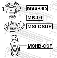 Schutzkappe/Faltenbalg, Stoßdämpfer Vorderachse FEBEST MSHB-CSF Bild Schutzkappe/Faltenbalg, Stoßdämpfer Vorderachse FEBEST MSHB-CSF