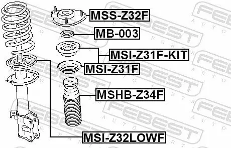Schutzkappe/Faltenbalg, Stoßdämpfer Vorderachse FEBEST MSHB-Z34F Bild Schutzkappe/Faltenbalg, Stoßdämpfer Vorderachse FEBEST MSHB-Z34F