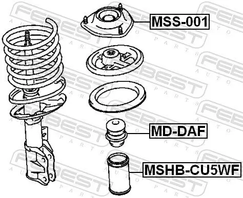 Federbeinstützlager Vorderachse FEBEST MSS-001 Bild Federbeinstützlager Vorderachse FEBEST MSS-001